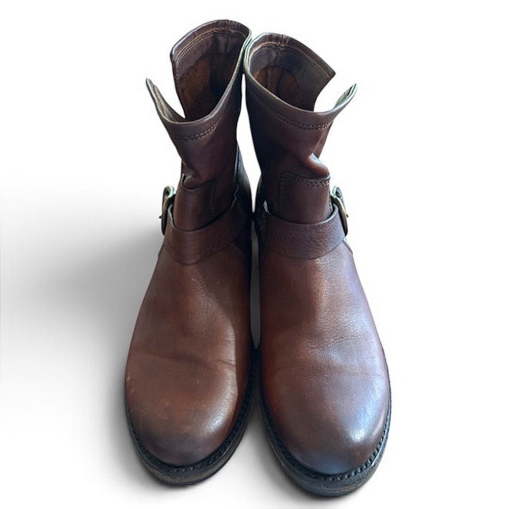 Frye Leather Moto Ankle Boots Sz 9 - Picture 4 of 6